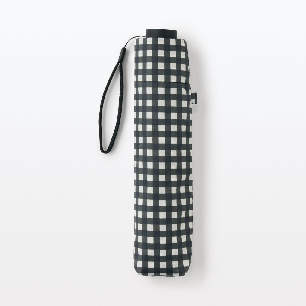All-Weather Foldable Umbrella Black Check
