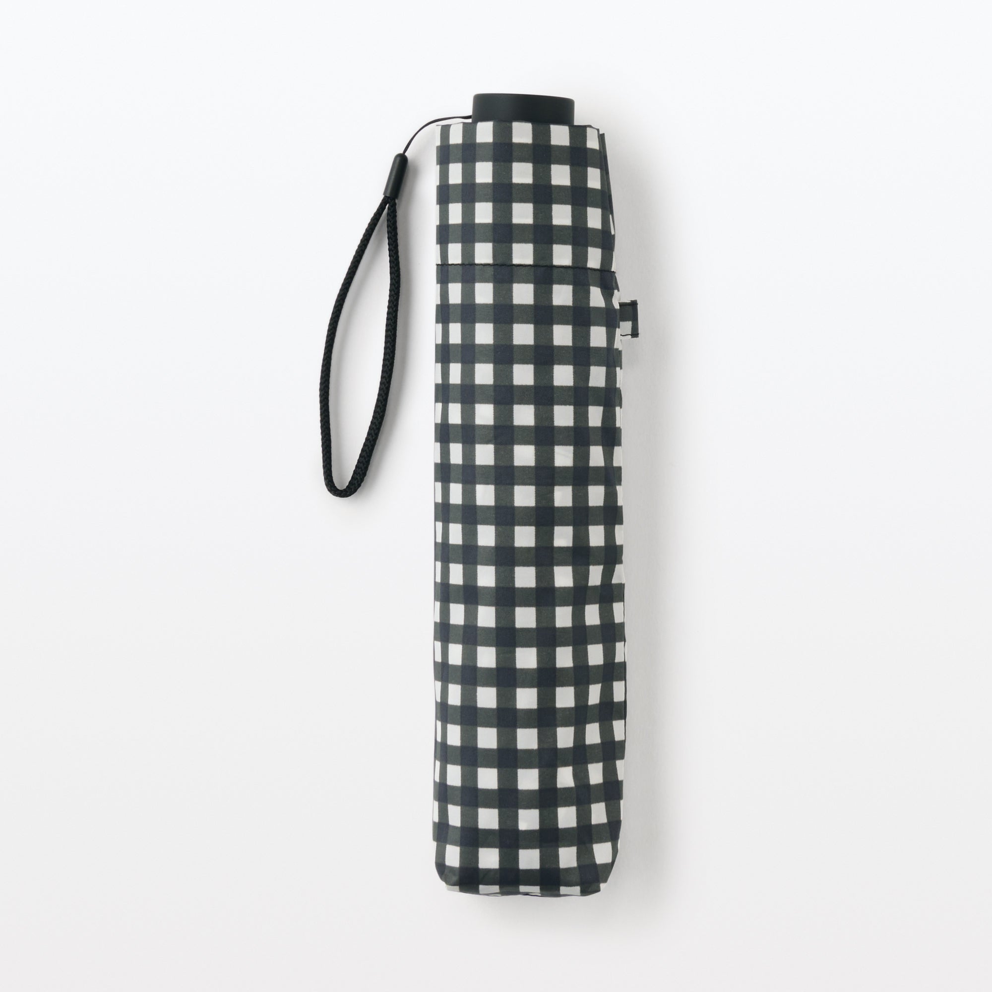 All-Weather Foldable Umbrella Black Check