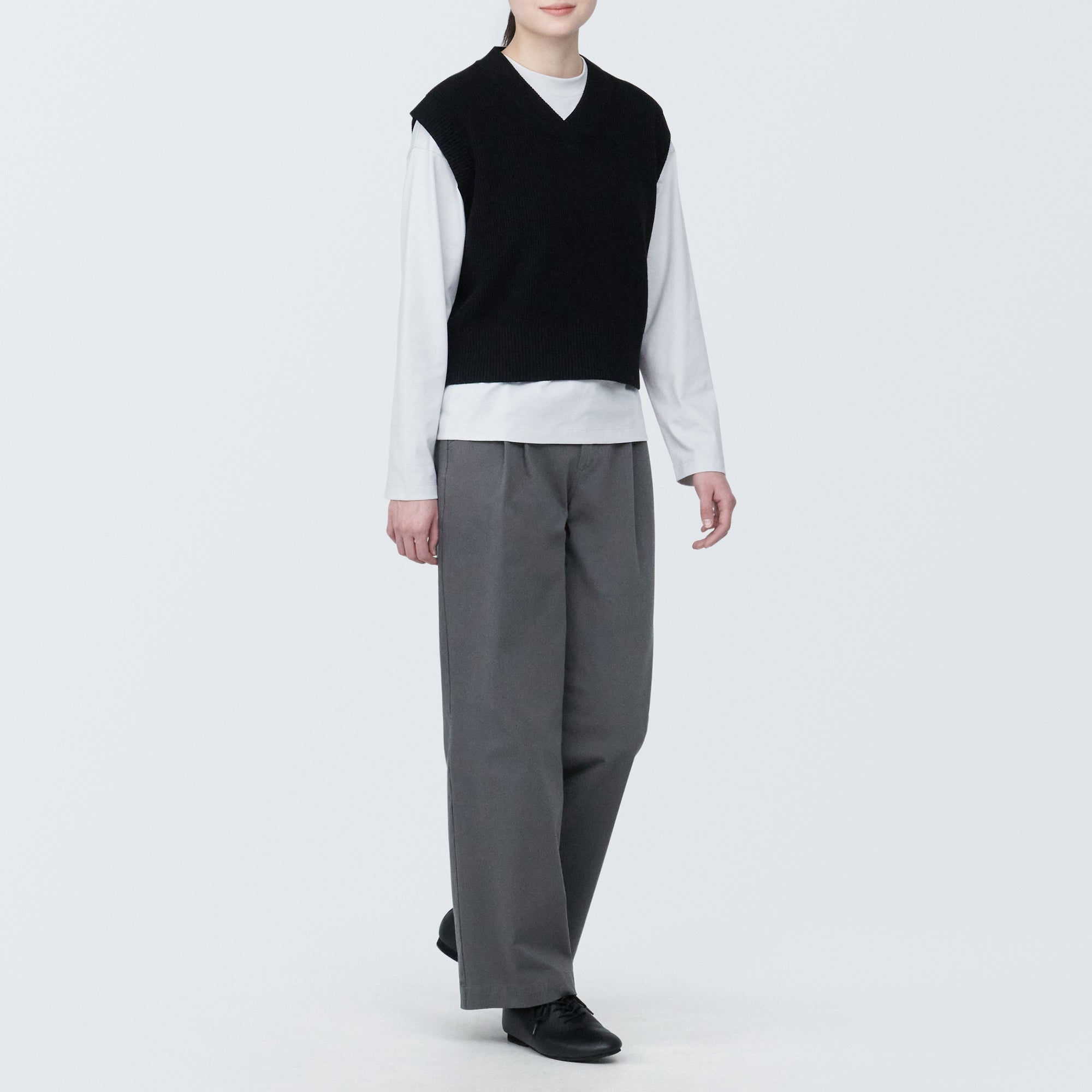 Pleated Wide Chino Pants