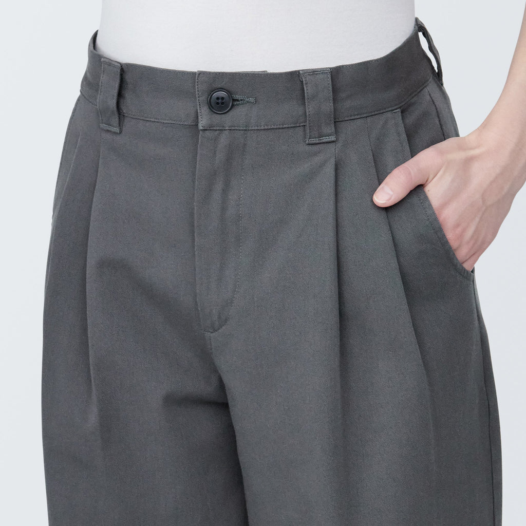 Pleated Wide Chino Pants