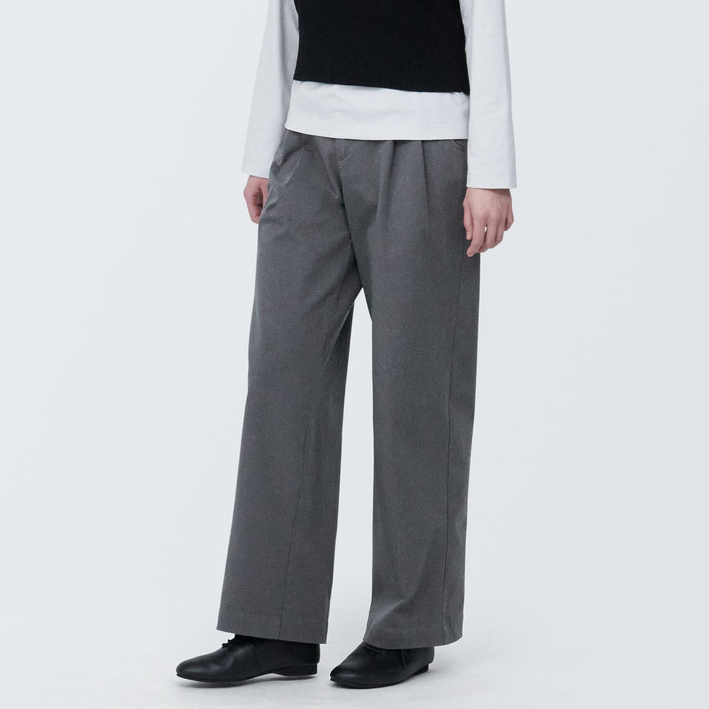Pleated Wide Chino Pants
