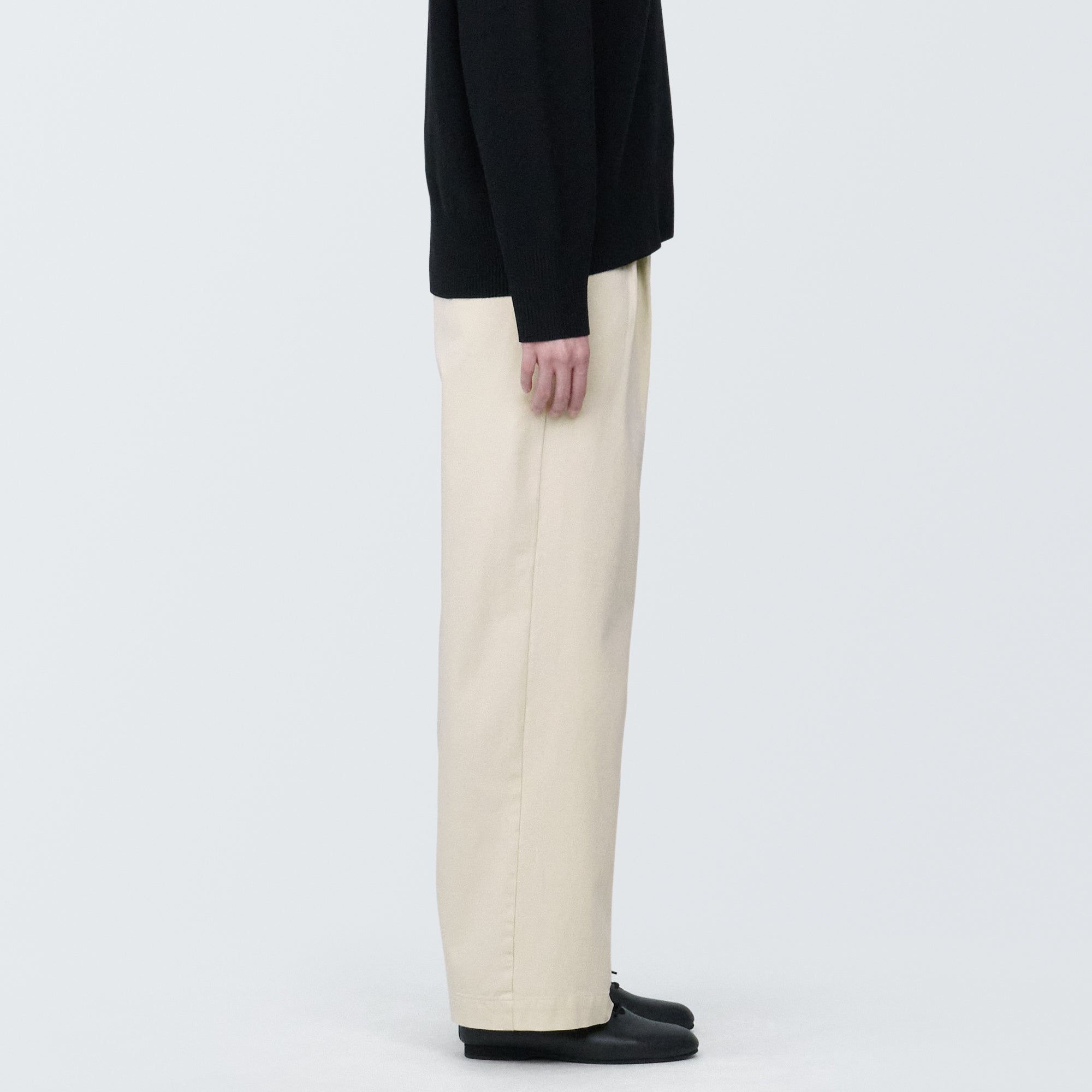 Pleated Wide Chino Pants