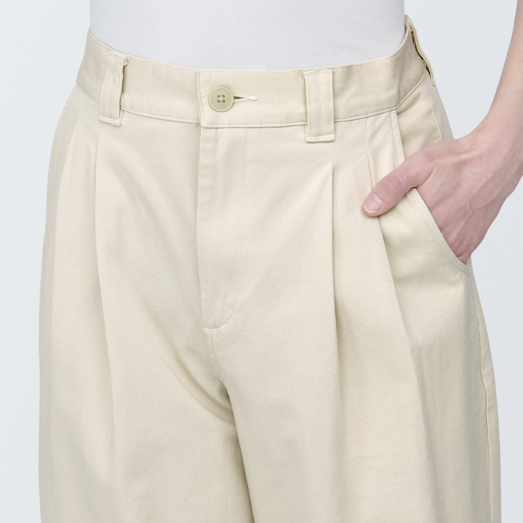 Pleated Wide Chino Pants