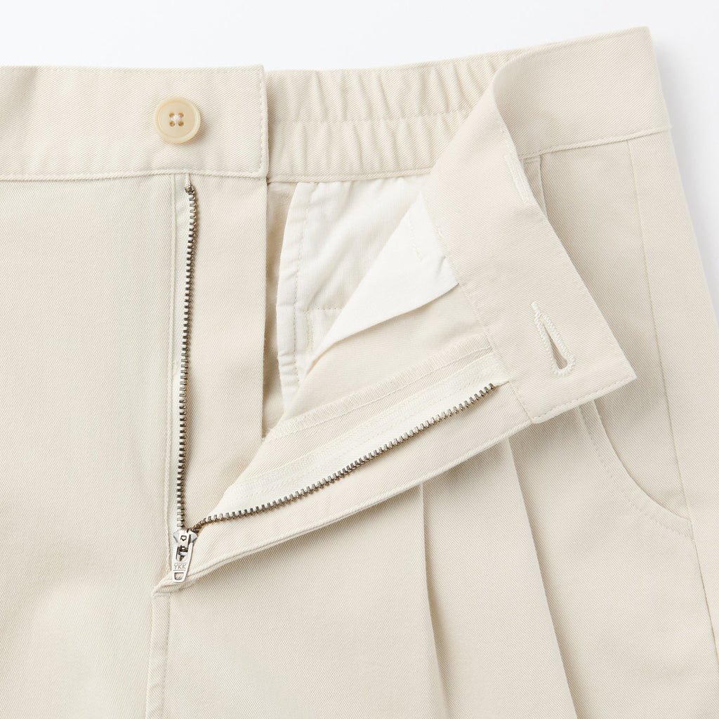 Pleated Wide Chino Pants