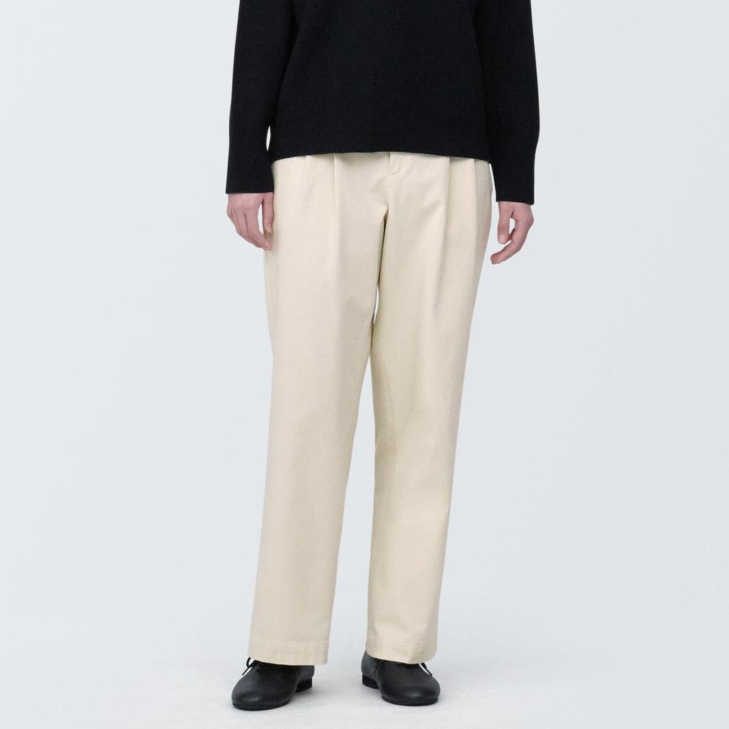 Pleated Wide Chino Pants