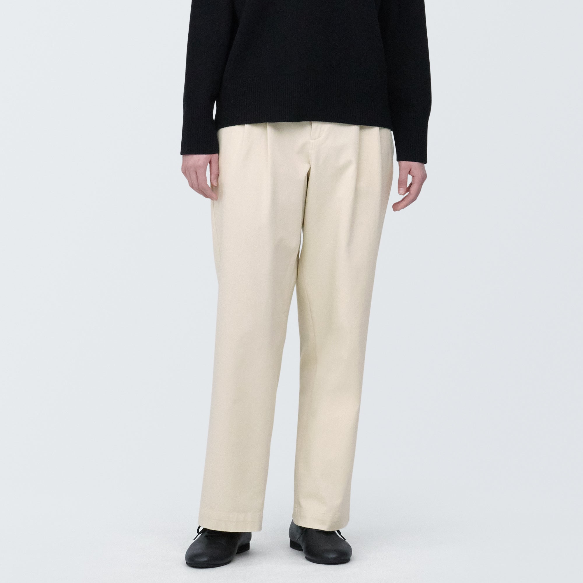 Pleated Wide Chino Pants