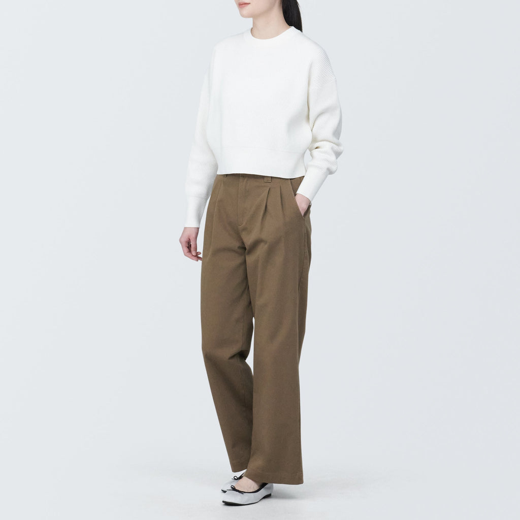 Pleated Wide Chino Pants