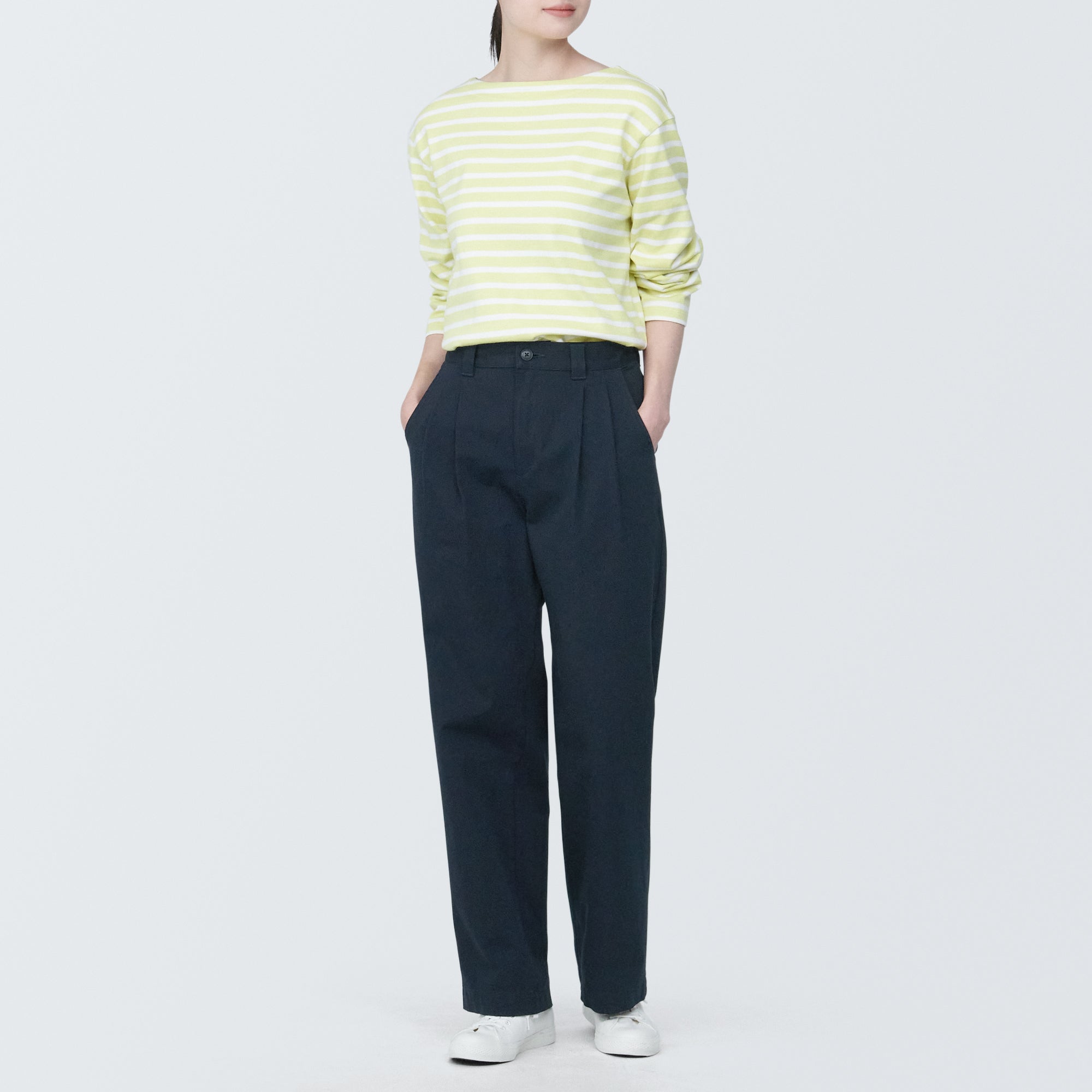 Pleated Wide Chino Pants