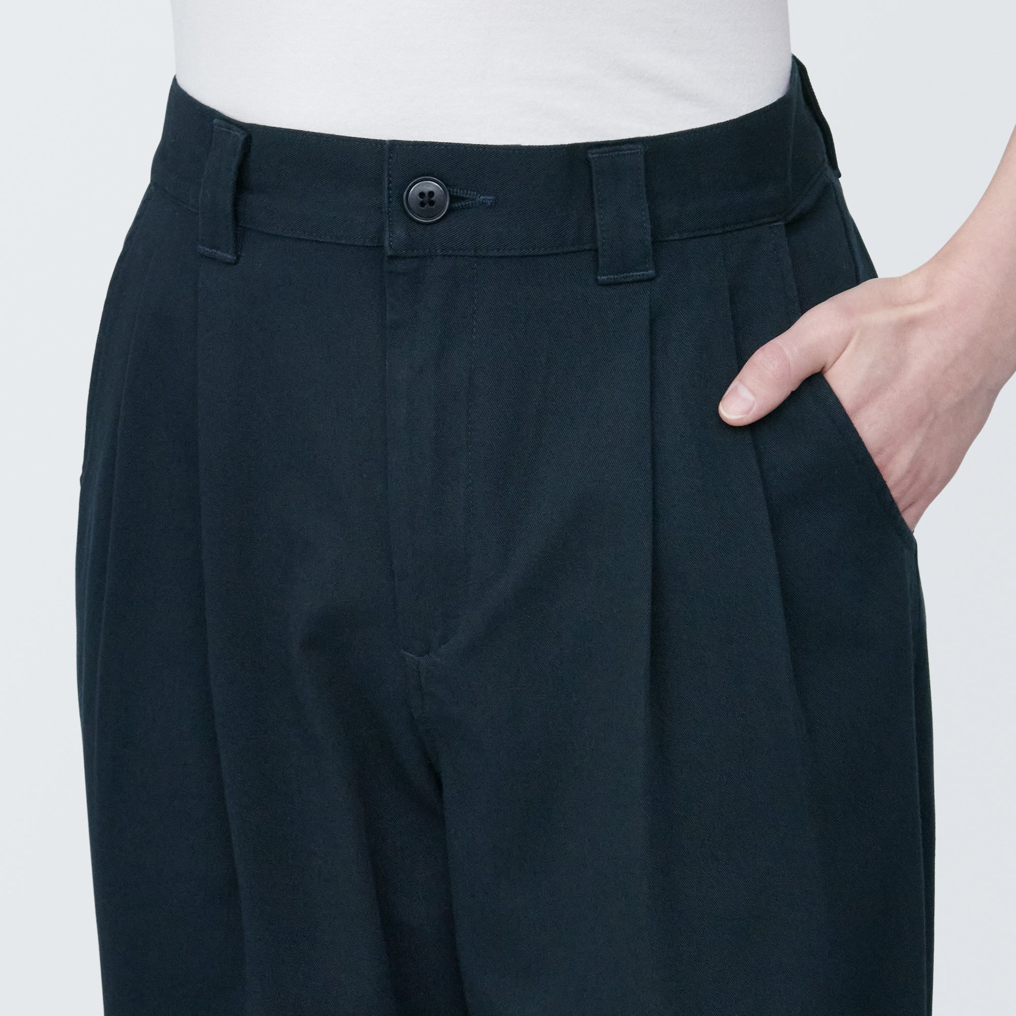 Pleated Wide Chino Pants