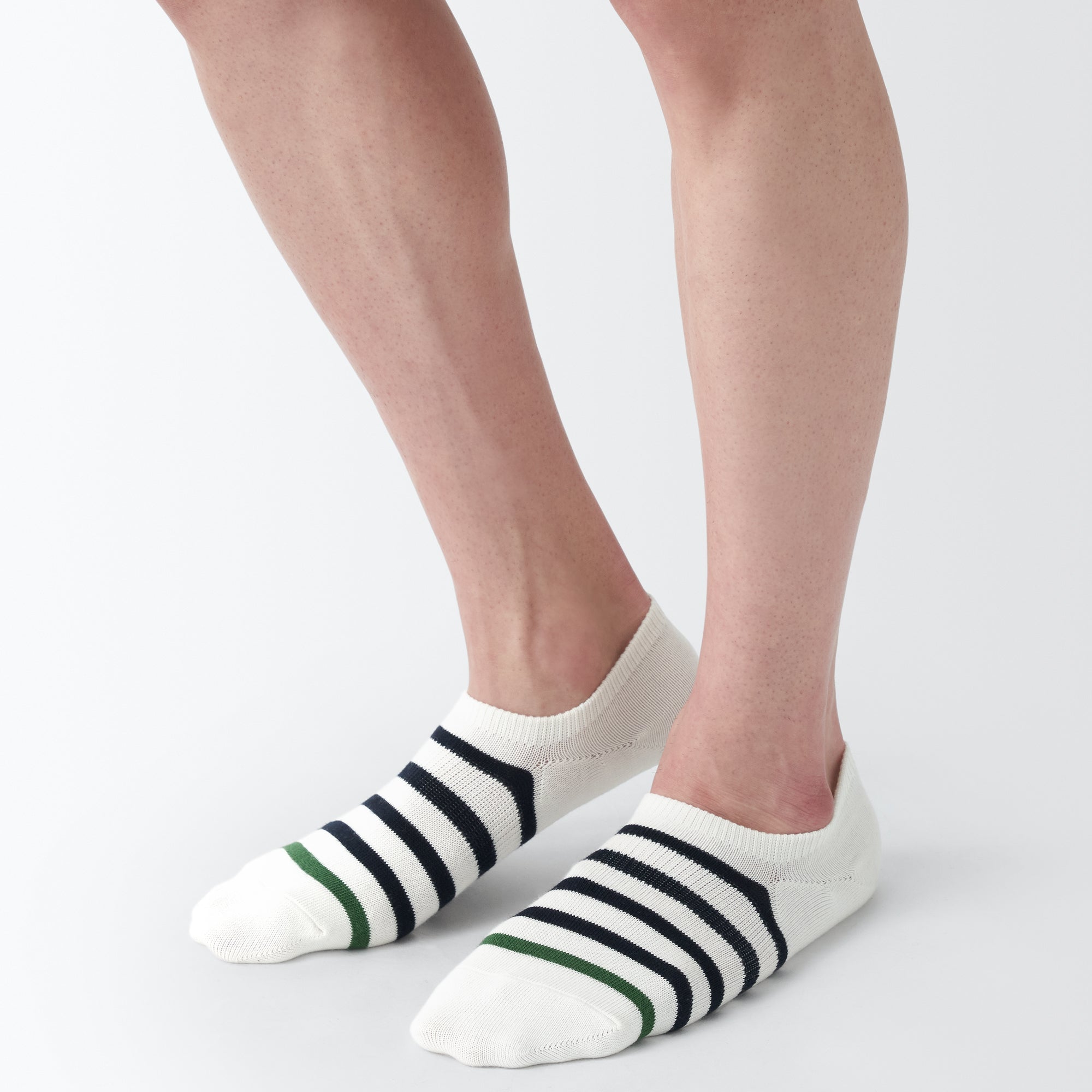 Right Angle Striped Sneaker Socks