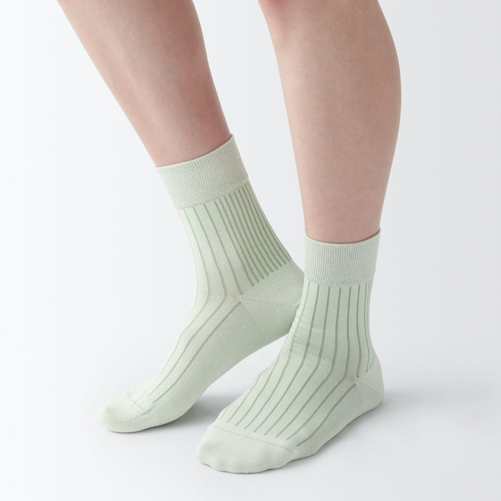 Lustrous Cotton Yarn Short Socks