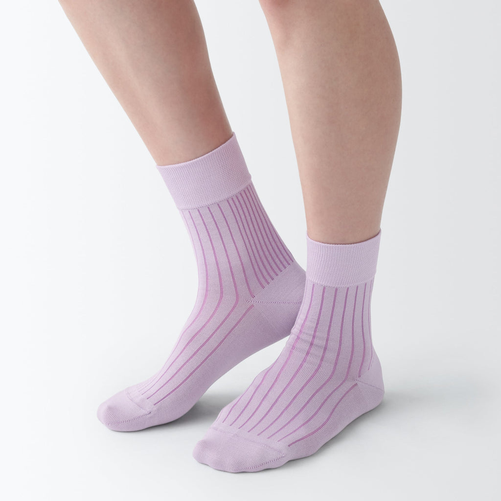 Lustrous Cotton Yarn Short Socks