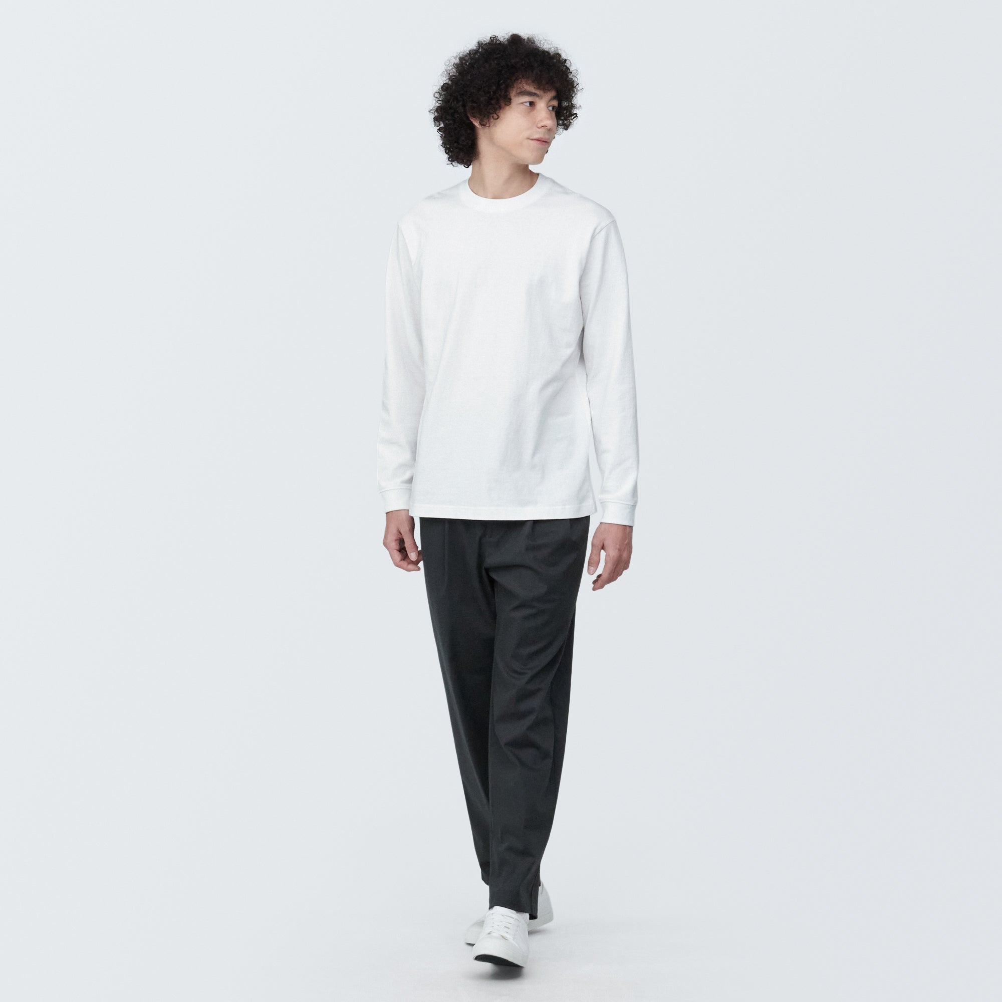 Men's Washed Heavyweight Crewneck Long Sleeve T-Shirt