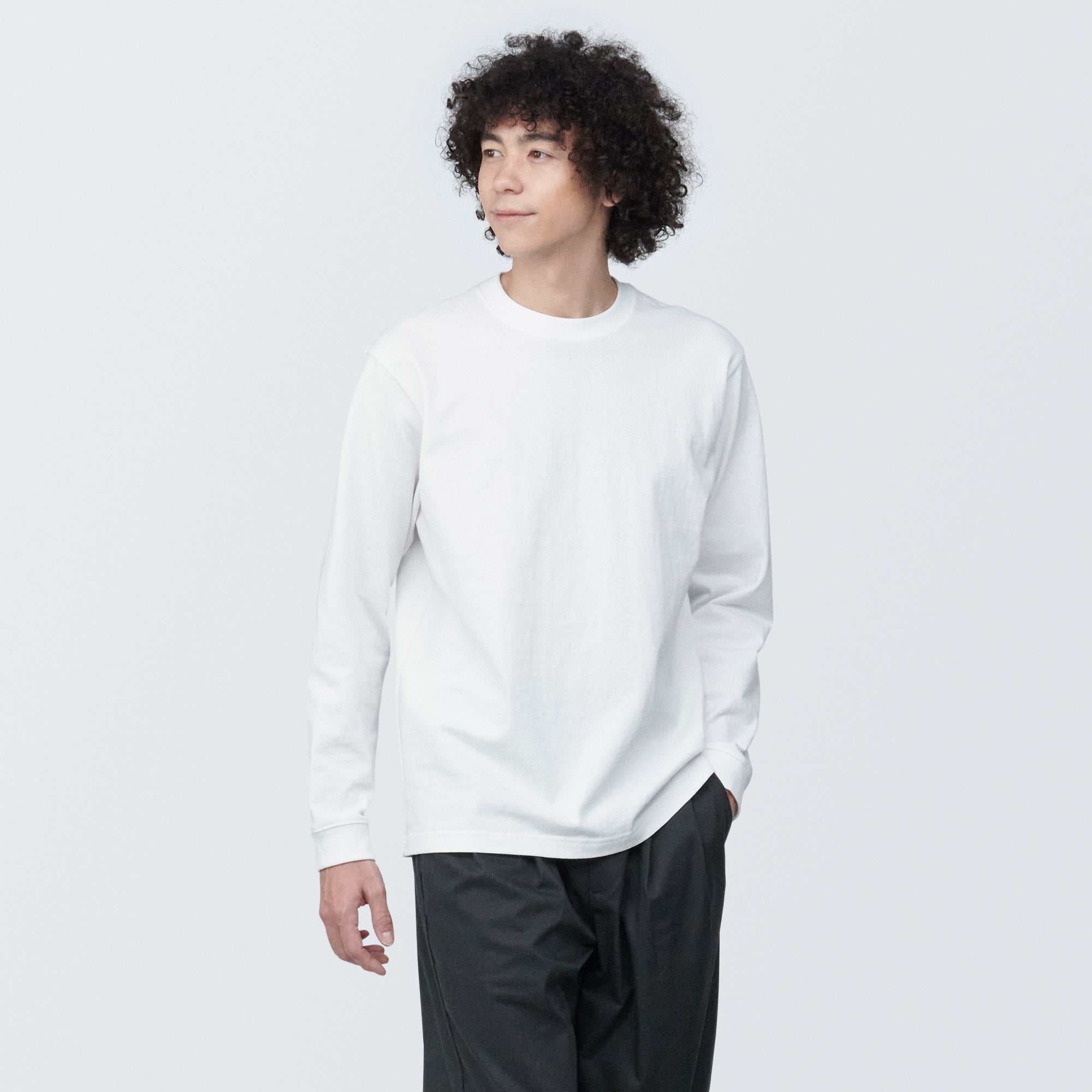 Men's Washed Heavyweight Crewneck Long Sleeve T-Shirt