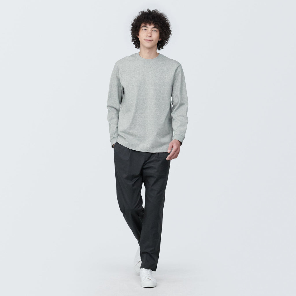 Men's Washed Heavyweight Crewneck Long Sleeve T-Shirt