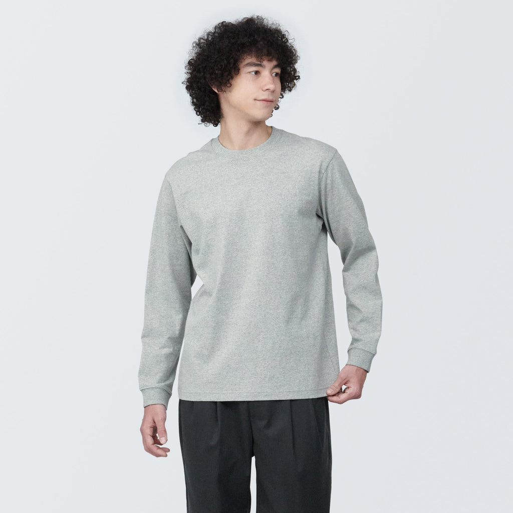 Men's Washed Heavyweight Crewneck Long Sleeve T-Shirt