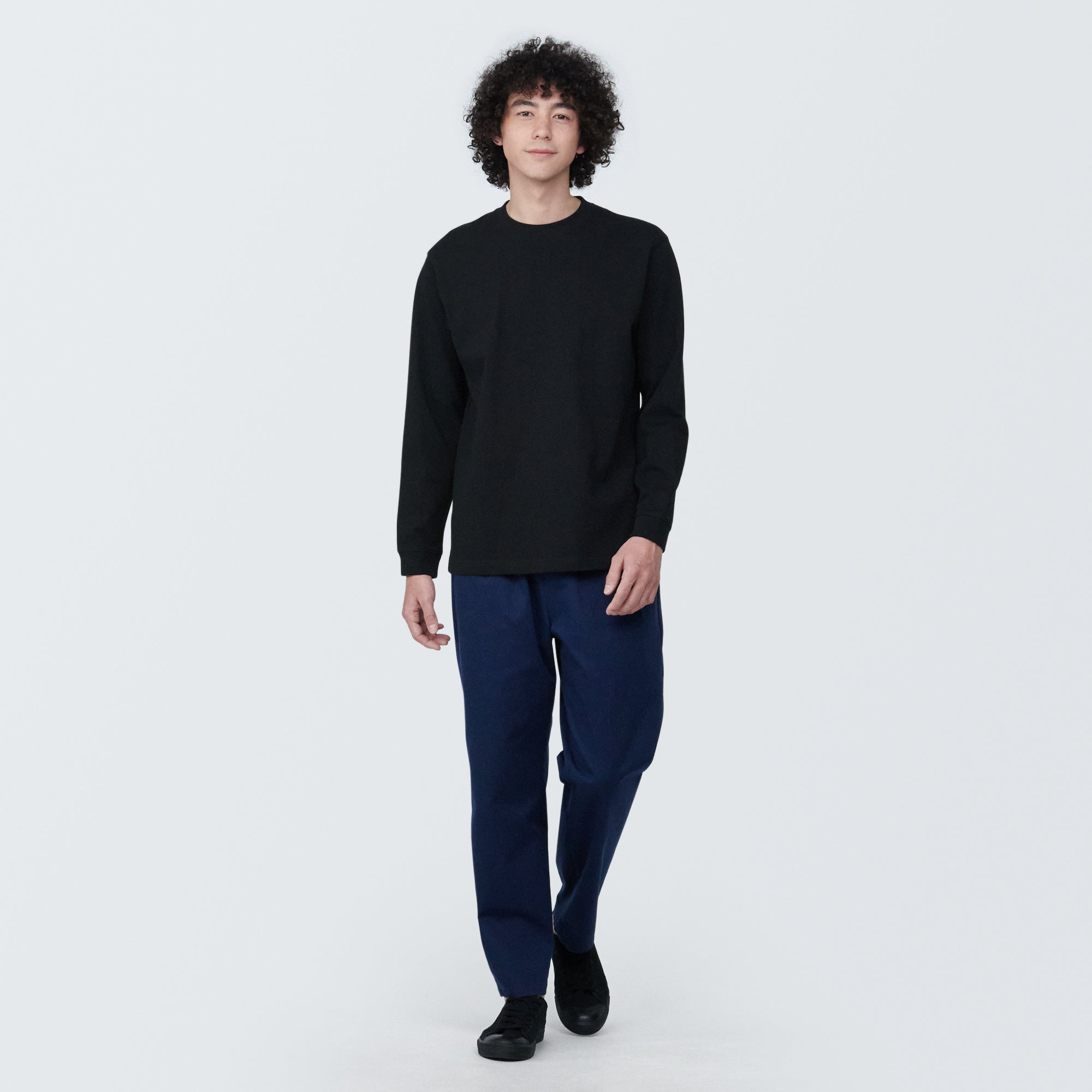 Men's Washed Heavyweight Crewneck Long Sleeve T-Shirt