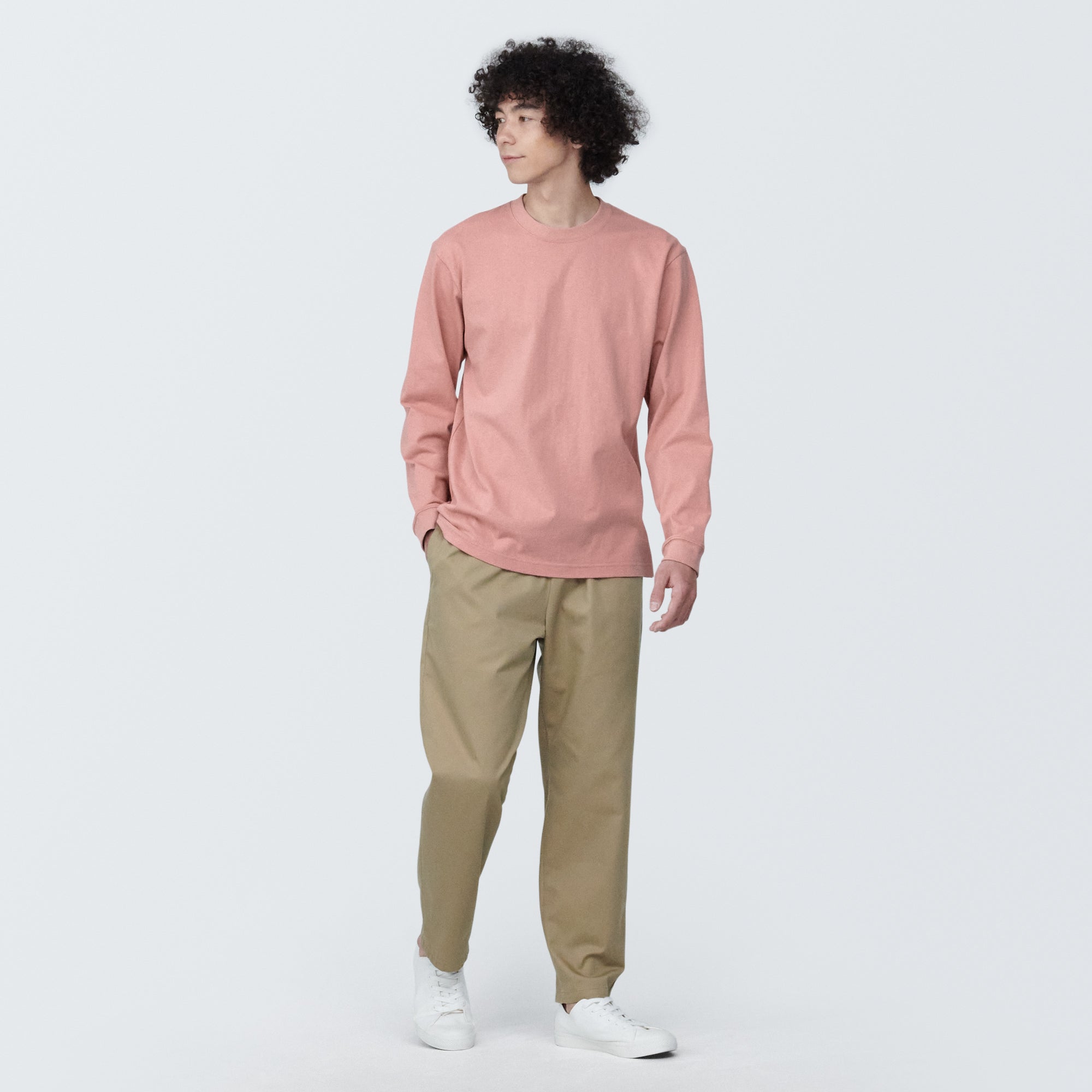 Men's Washed Heavyweight Crewneck Long Sleeve T-Shirt