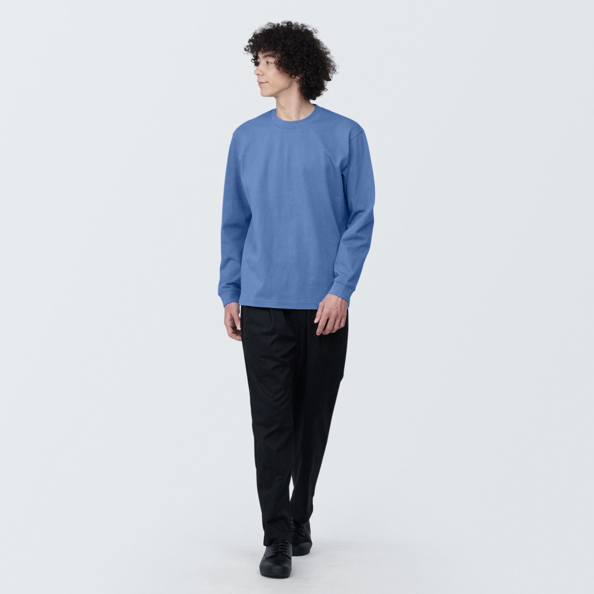 Men's Washed Heavyweight Crewneck Long Sleeve T-Shirt