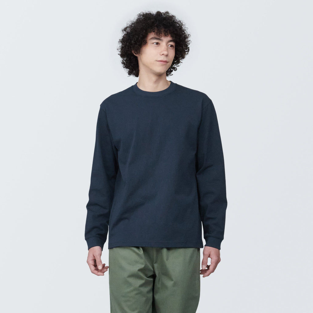Men's Washed Heavyweight Crewneck Long Sleeve T-Shirt