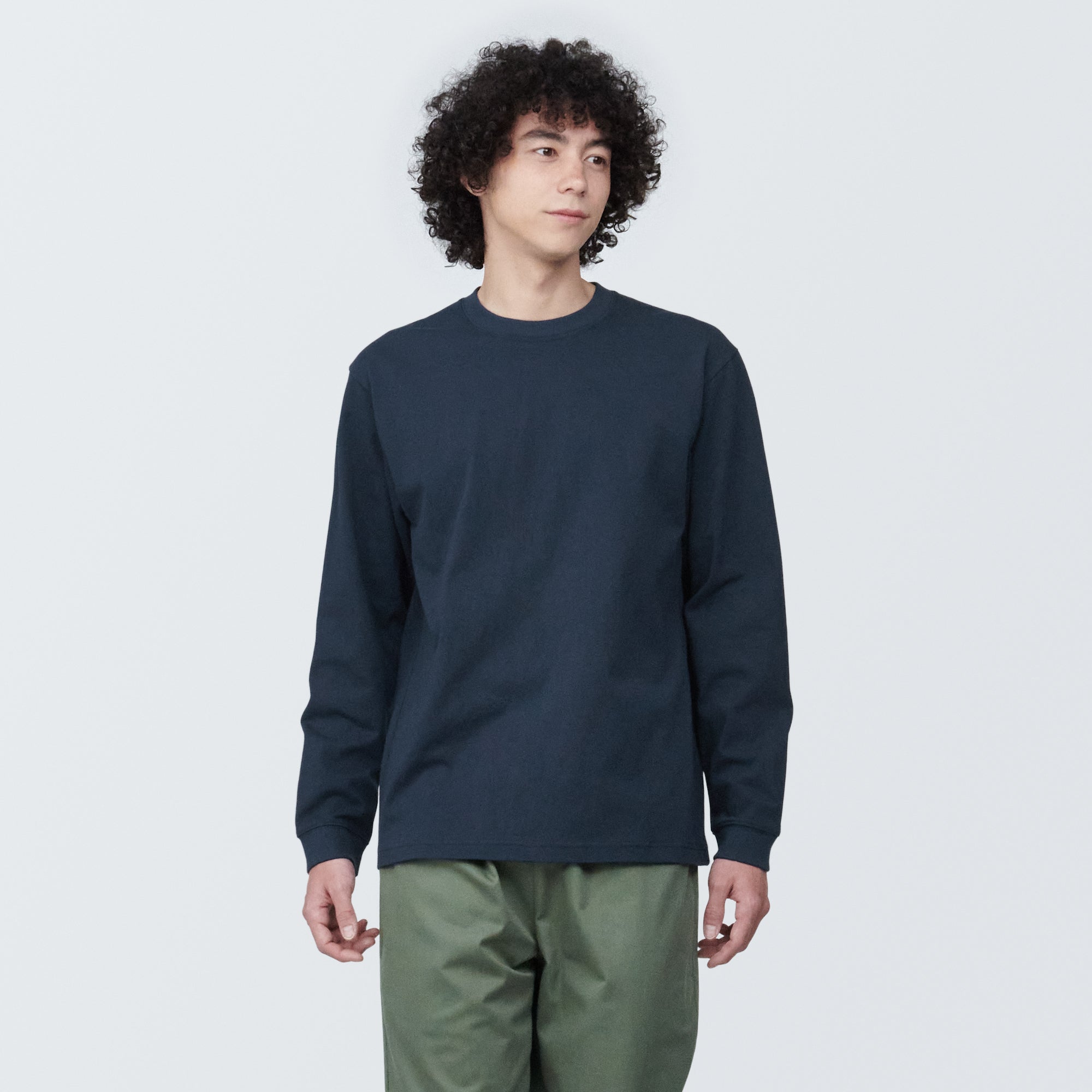 Men's Washed Heavyweight Crewneck Long Sleeve T-Shirt