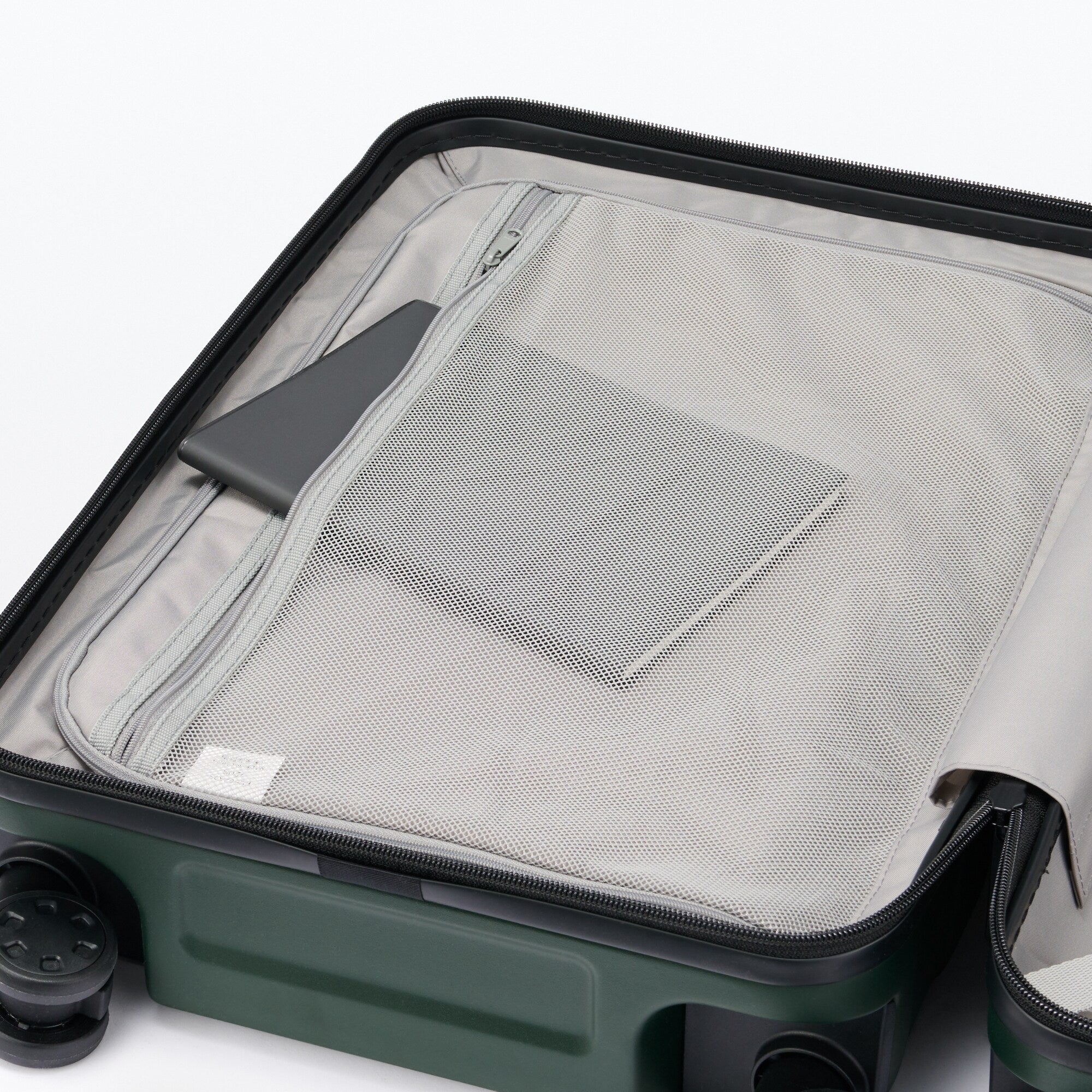 Adjustable Handle Hard Shell Suitcase 36L - Khaki Green | Carry-On