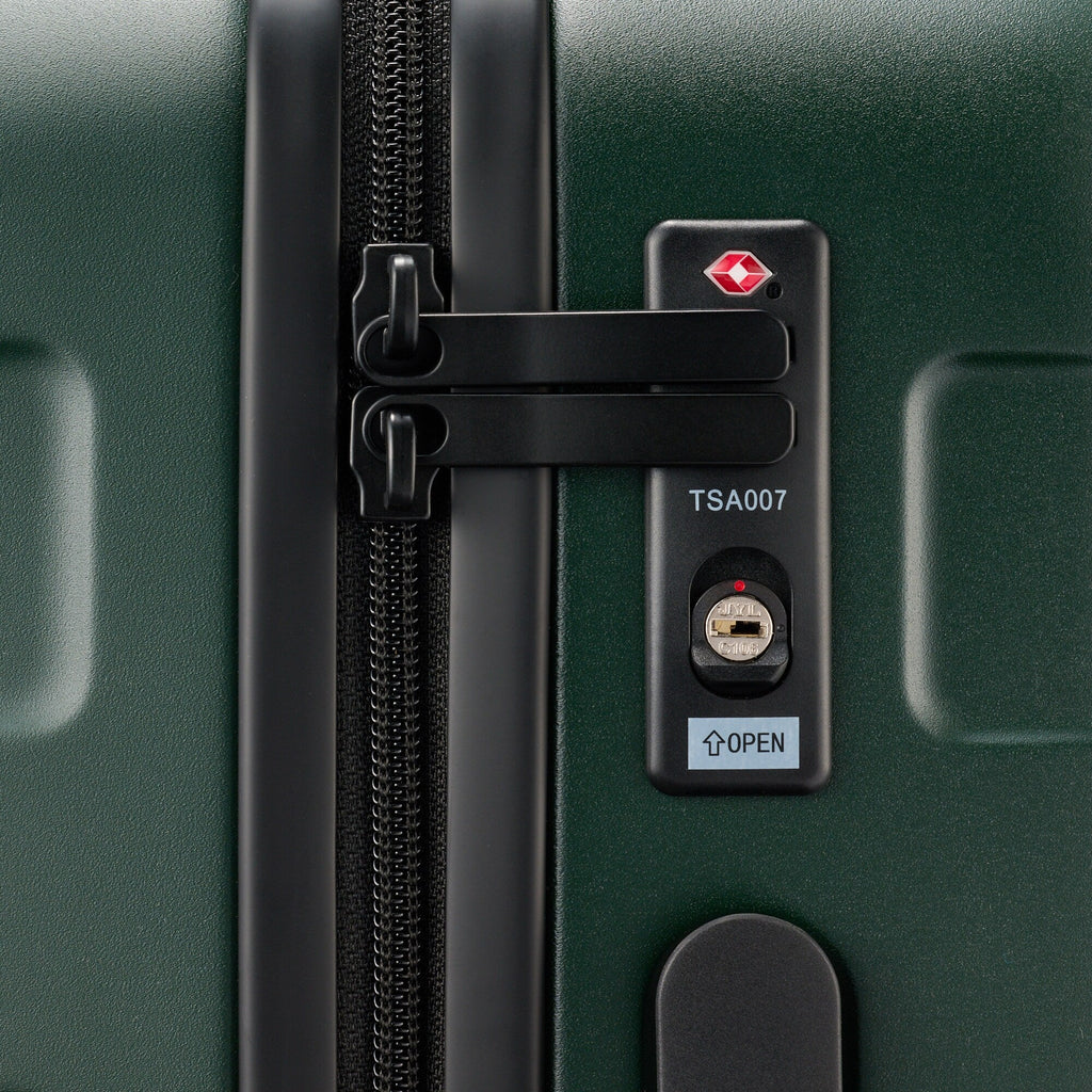 Adjustable Handle Hard Shell Suitcase 36L - Khaki Green | Carry-On