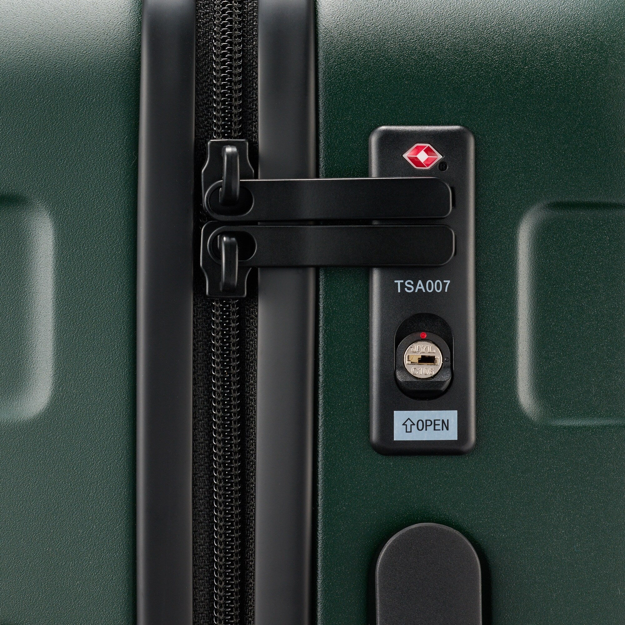 Adjustable Handle Hard Shell Suitcase 36L - Khaki Green | Carry-On