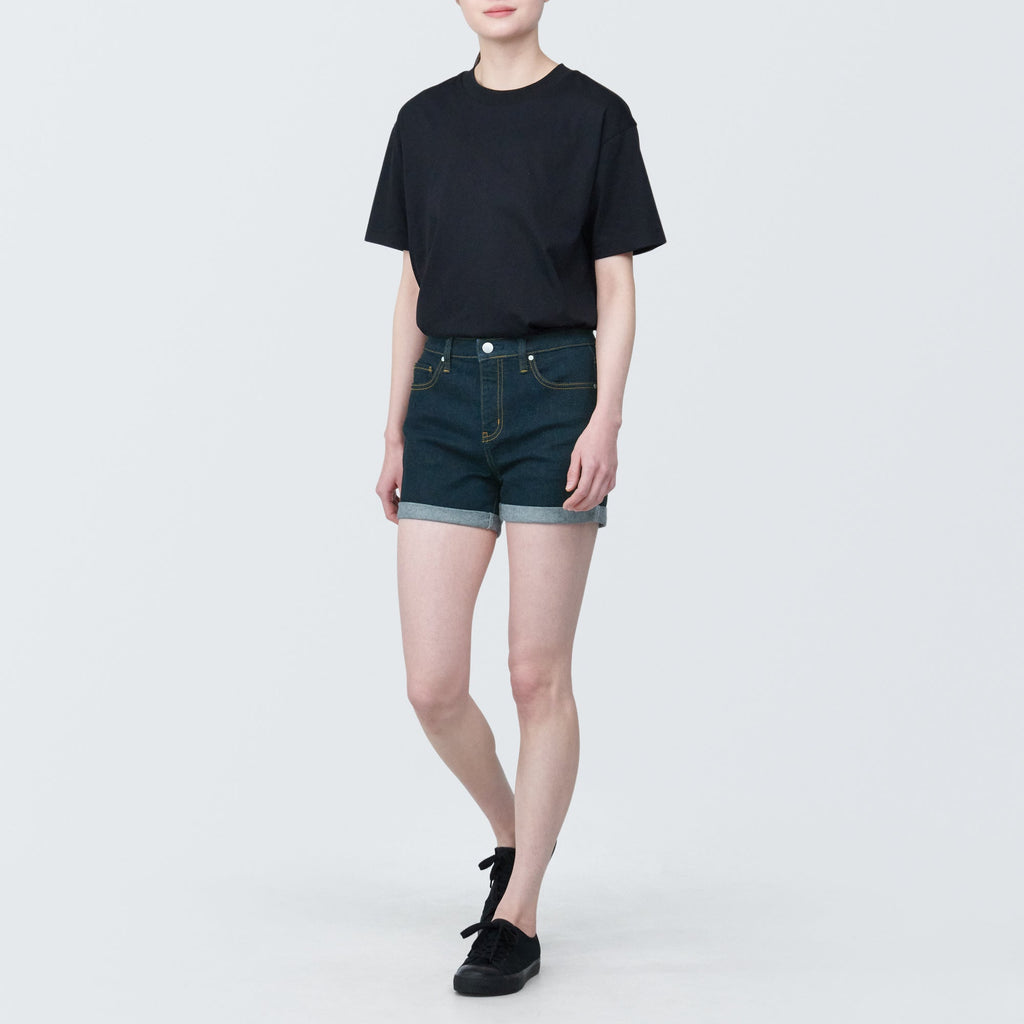 Women's Super Stretchy Denim Shorts Dark Navy