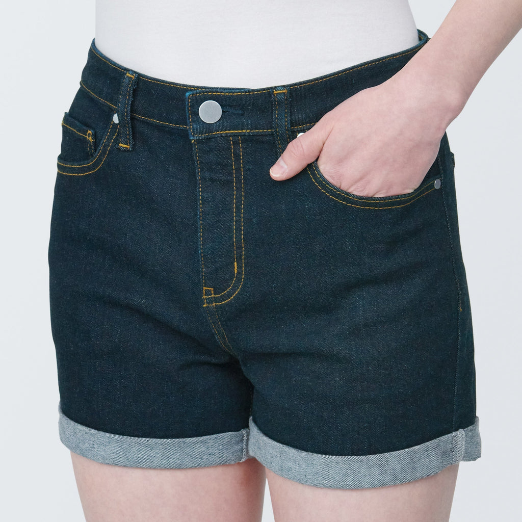 Women's Super Stretchy Denim Shorts Dark Navy