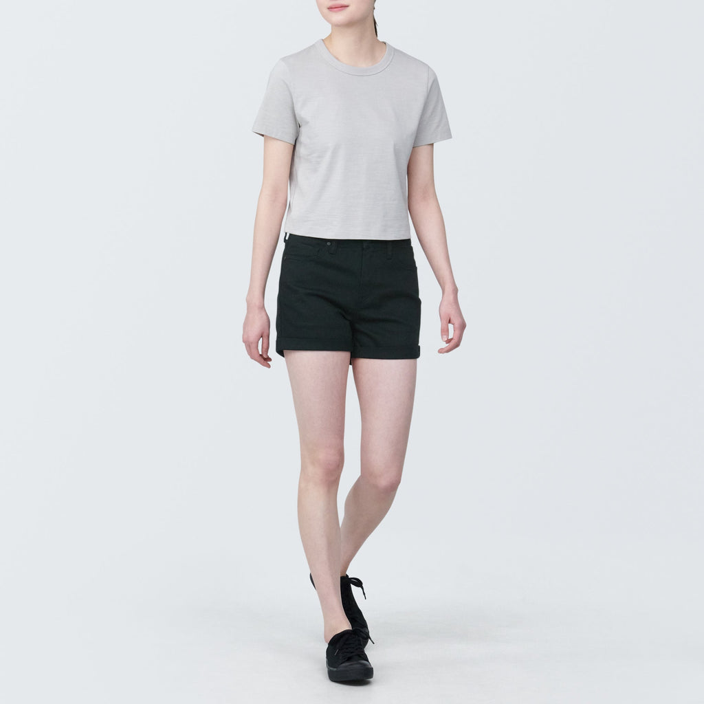 Women's Super Stretchy Denim Shorts Black