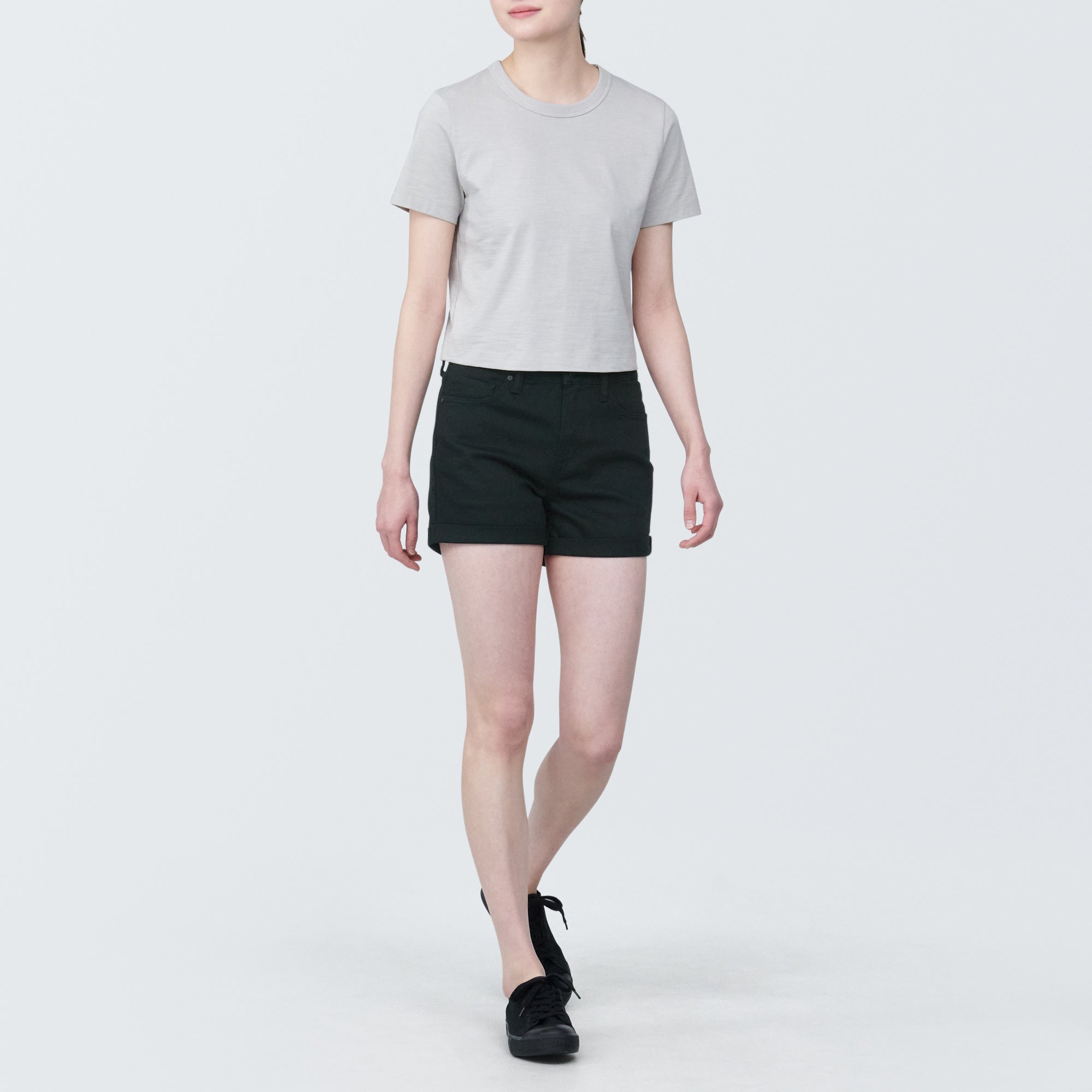 Women's Super Stretchy Denim Shorts Black