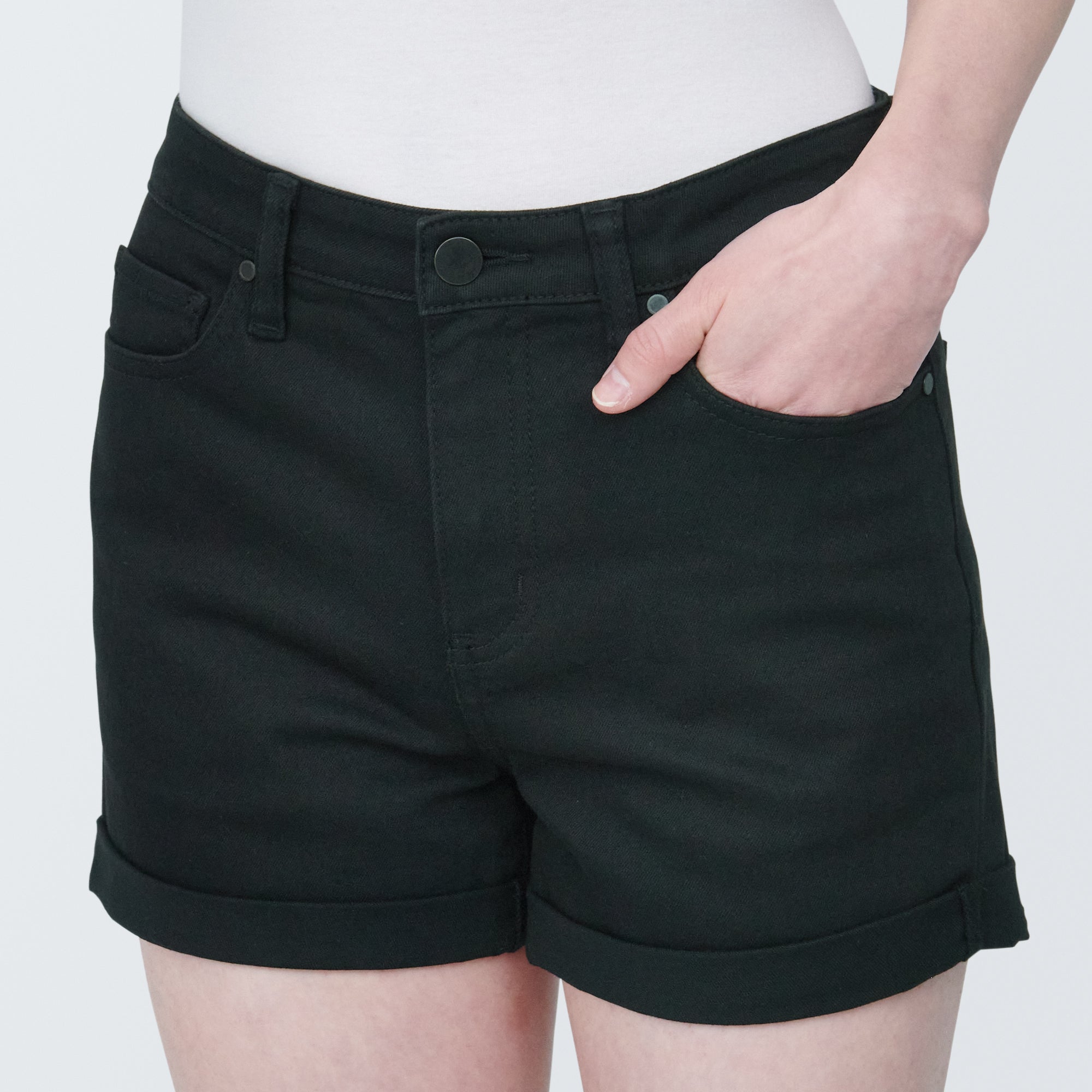 Women's Super Stretchy Denim Shorts Black