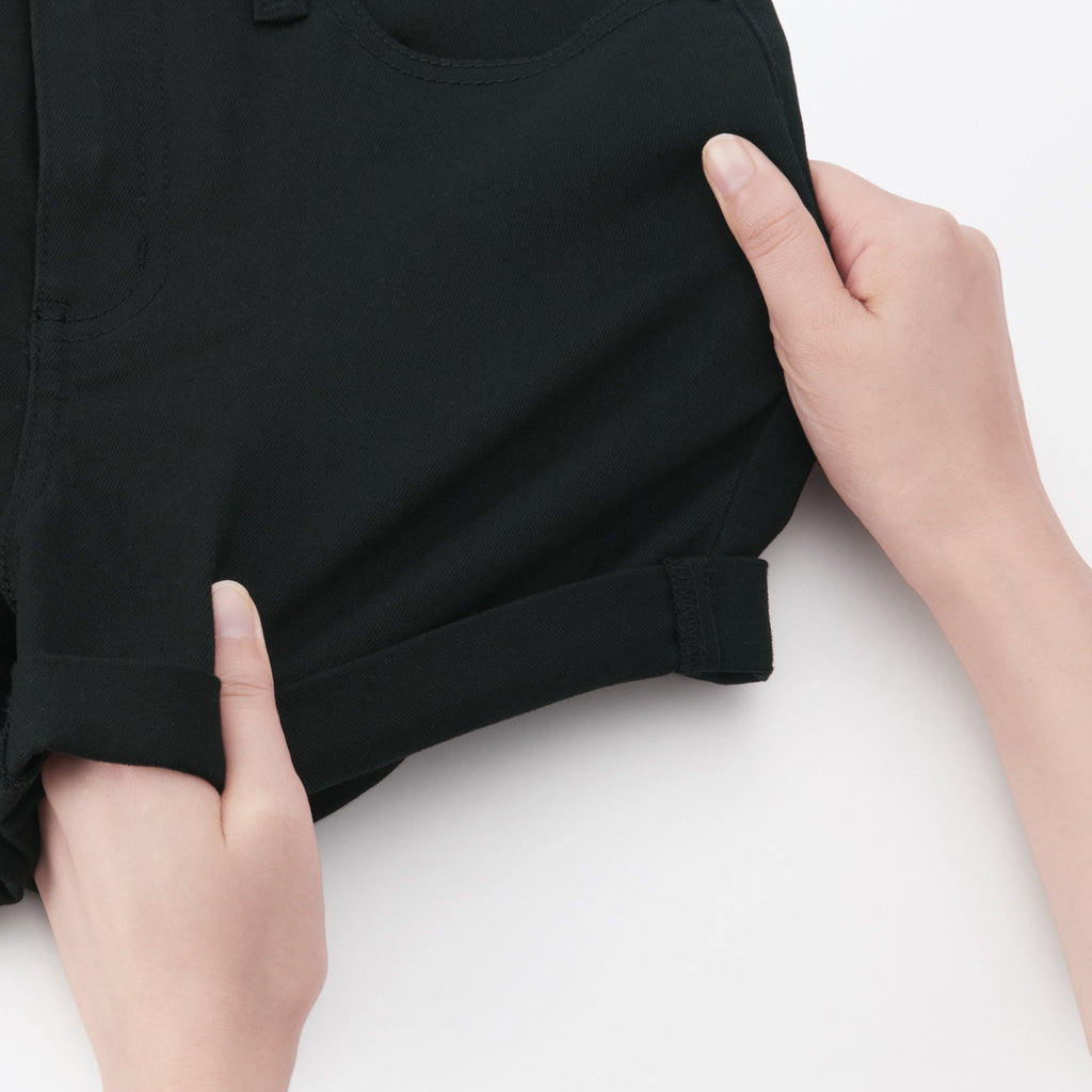 Women's Super Stretchy Denim Shorts Black