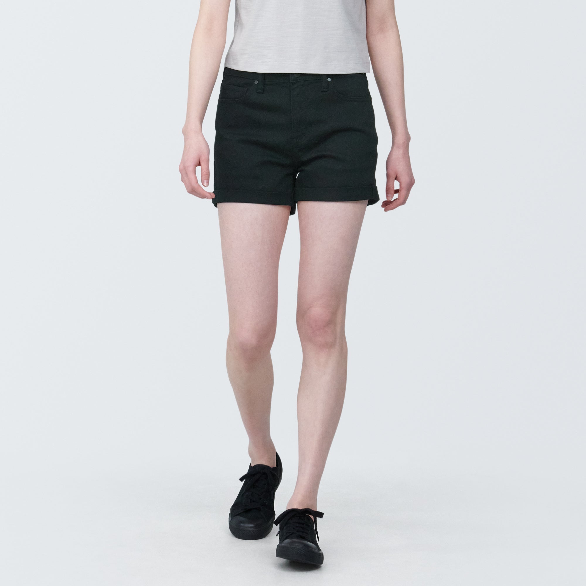 Women's Super Stretchy Denim Shorts Black