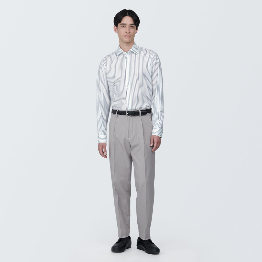 Men's Non-Iron Semi Wide Collar Striped Shirt