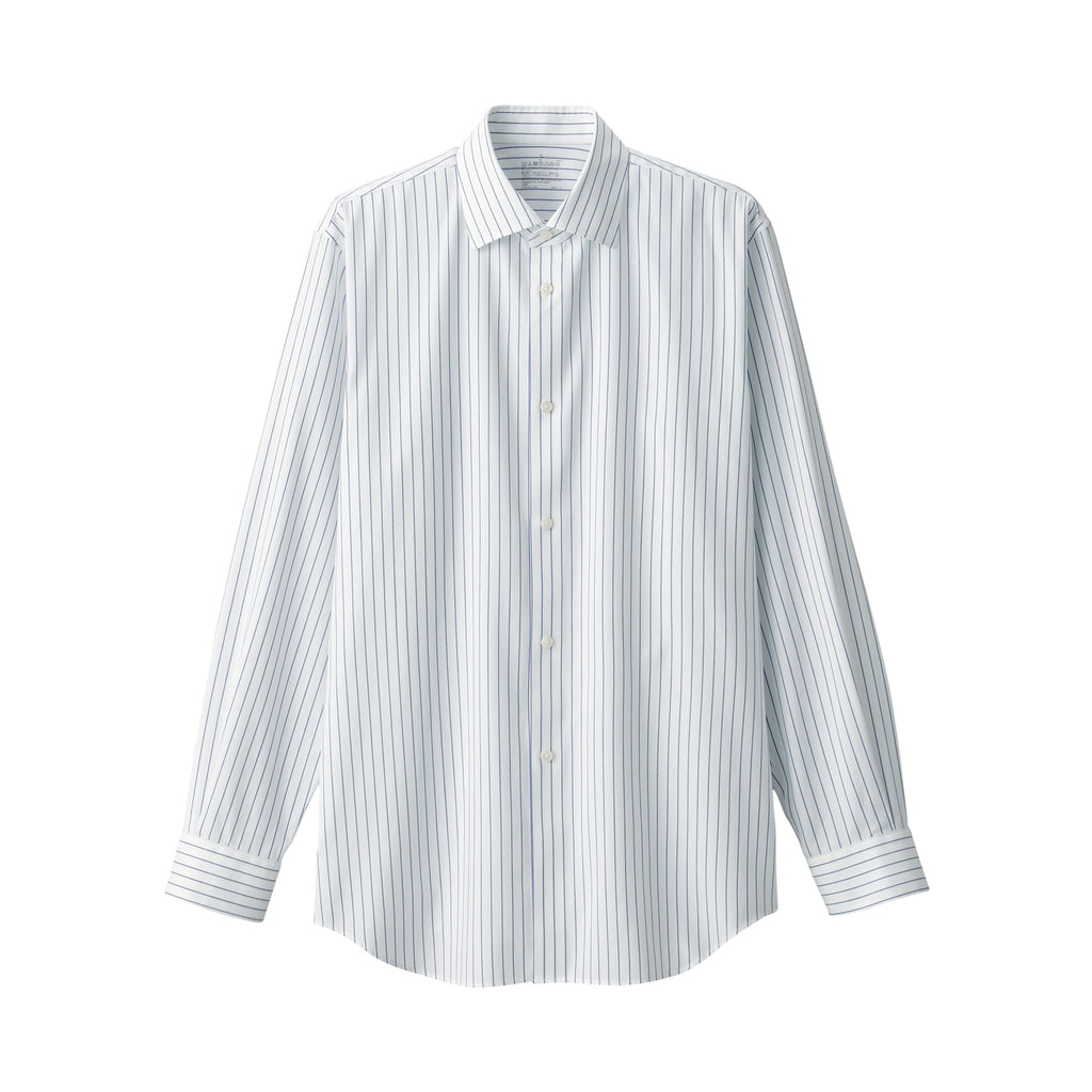 Men's Non-Iron Semi Wide Collar Striped Shirt
