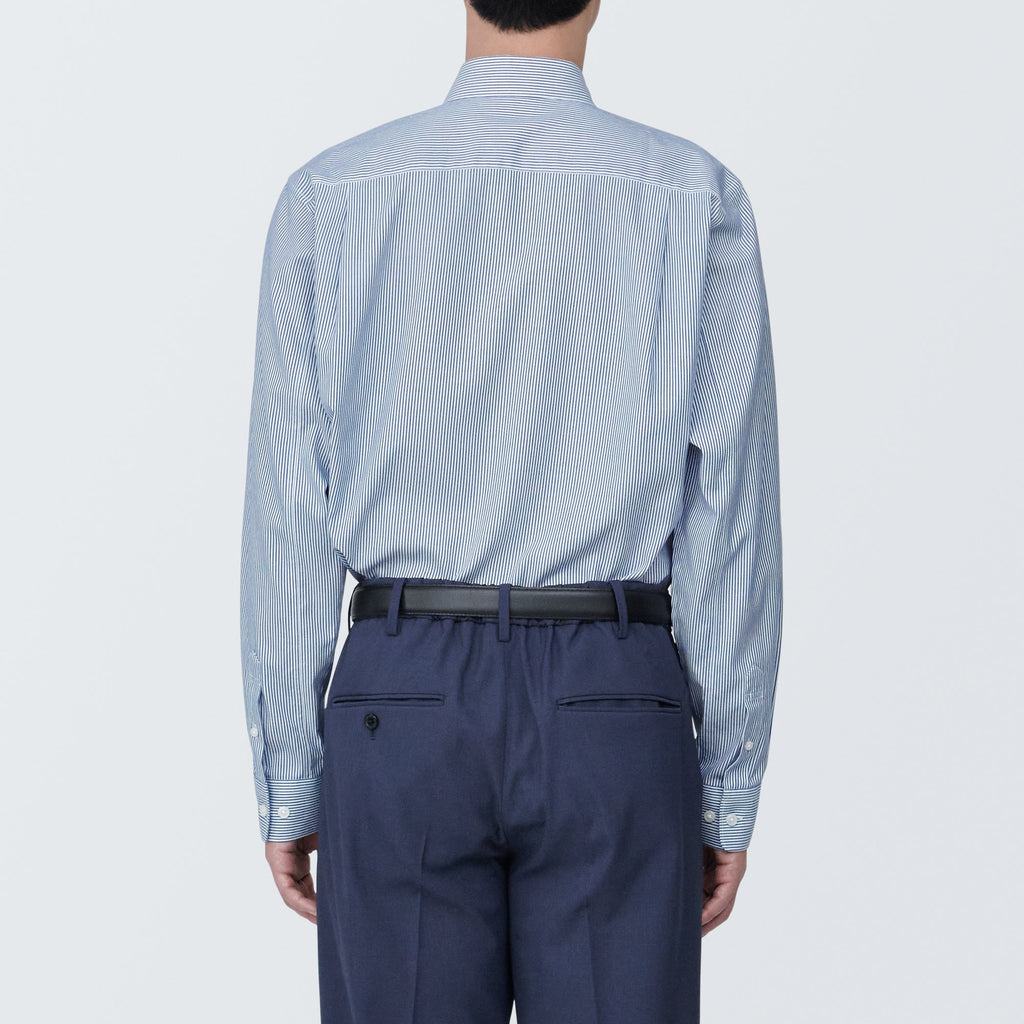 Men's Non-Iron Semi Wide Collar Striped Shirt