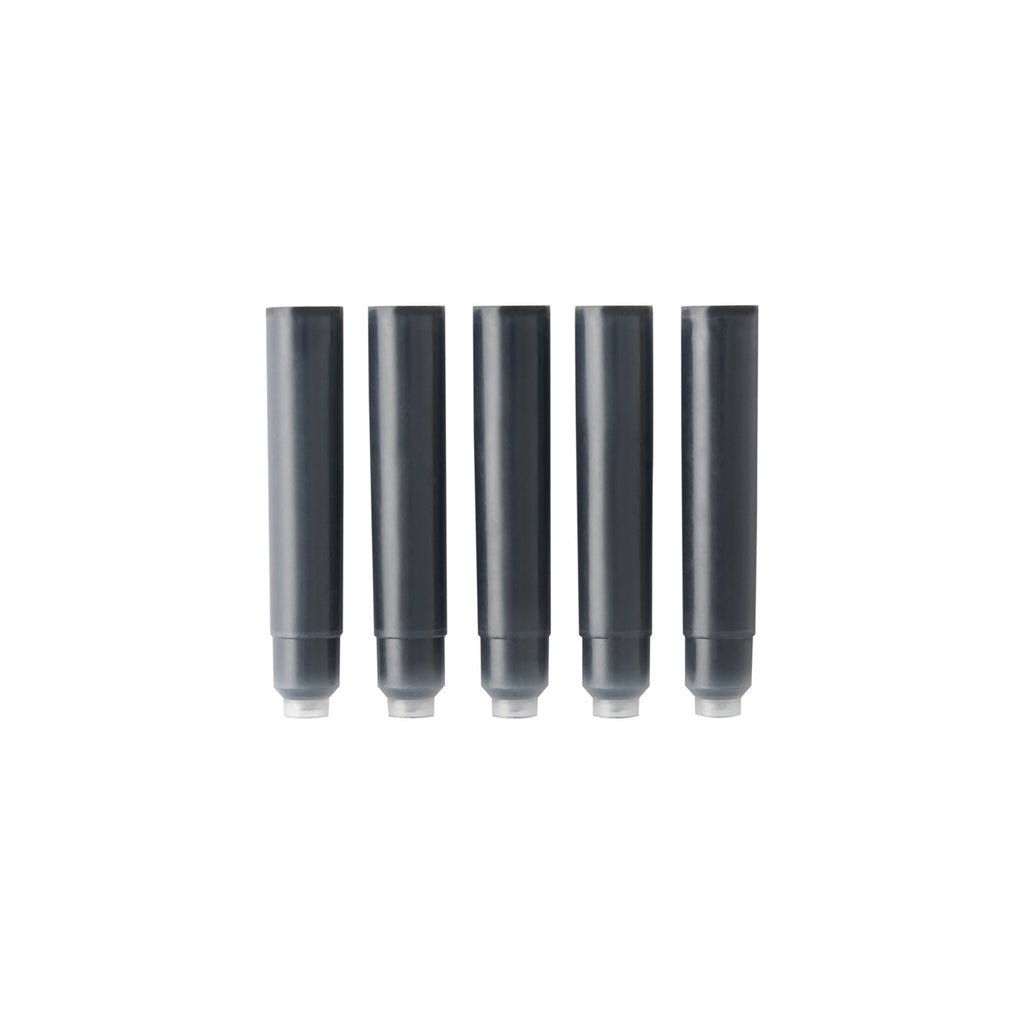 Compact Fountain Pen Ink Cartridge Refills - Black (5 Pack)