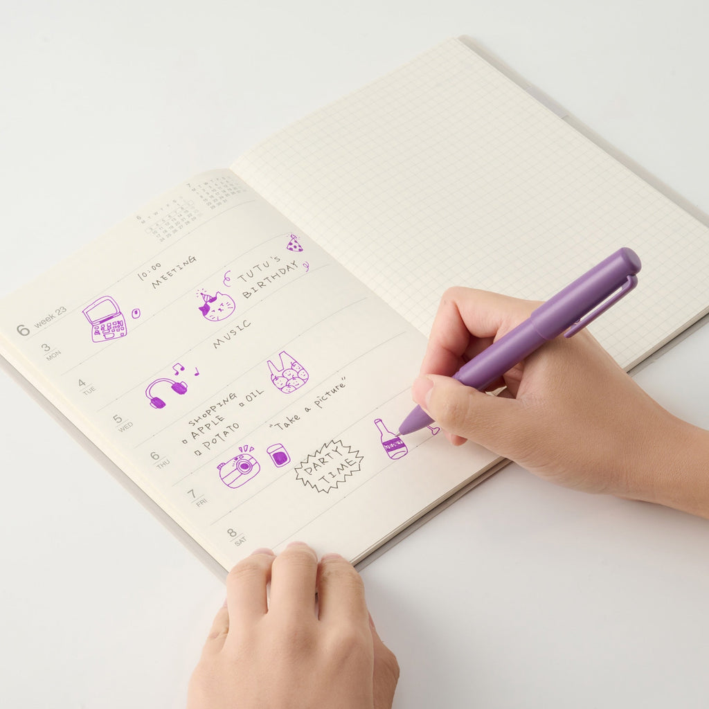 Compact Gel Ink Ballpoint Pen Cap Type 0.5 mm - Purple