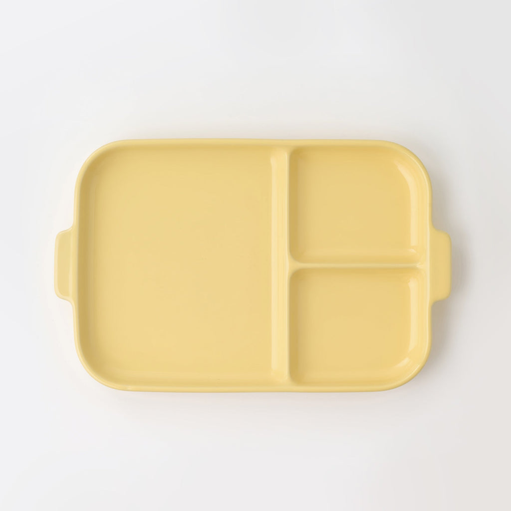 Stoneware Divided Plate - Light Yellow