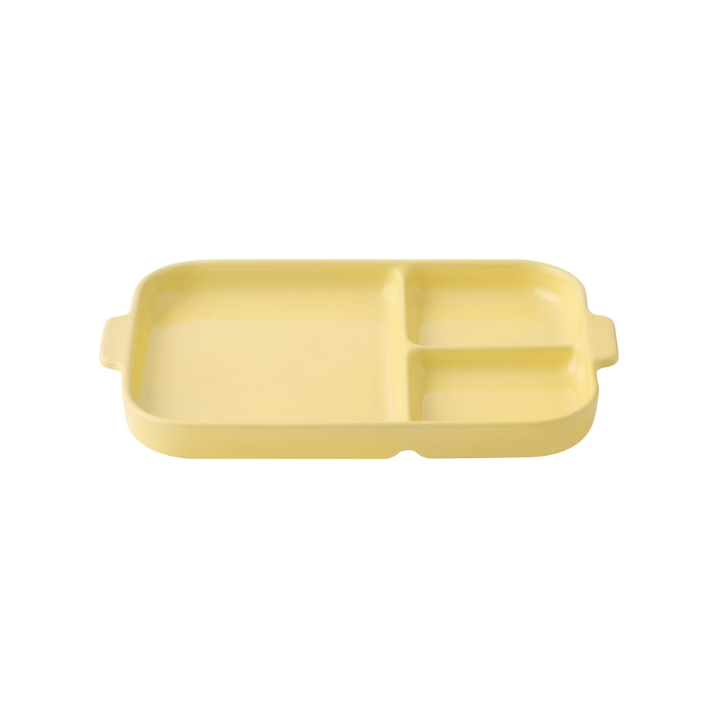 Stoneware Divided Plate - Light Yellow