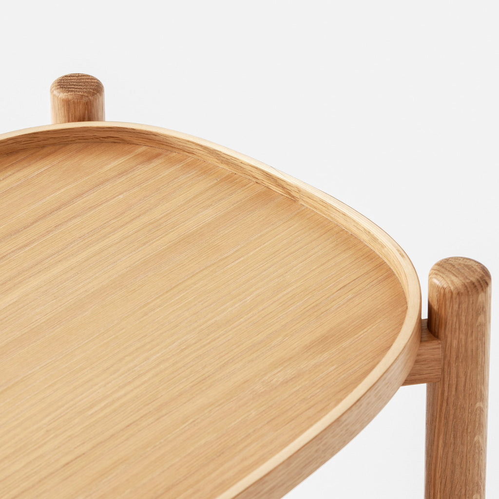 Oak Wheeled Cart Side Table