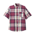 Men's Madras Check Button Down Short Sleeve Shirt