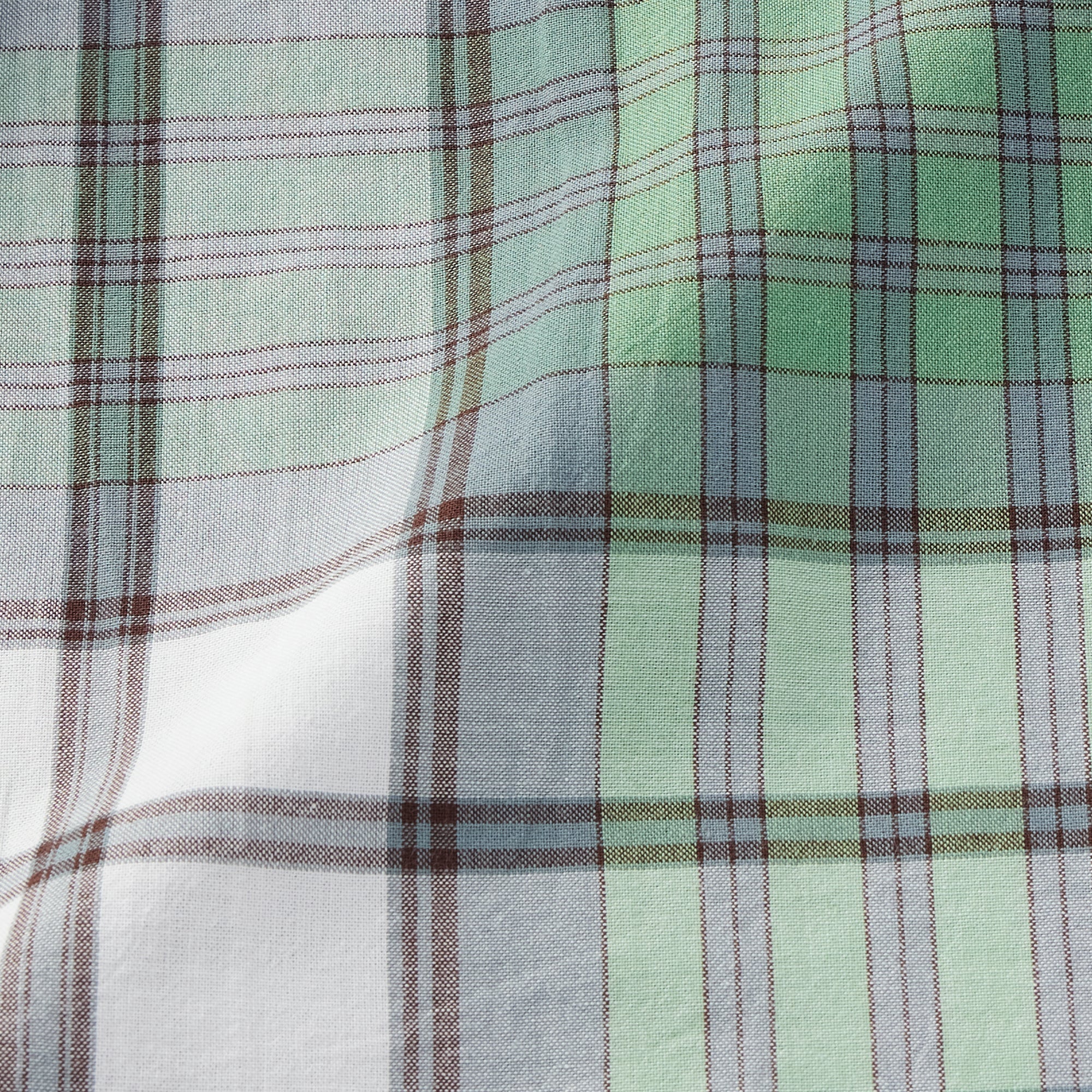 Men's Madras Check Button Down Short Sleeve Shirt
