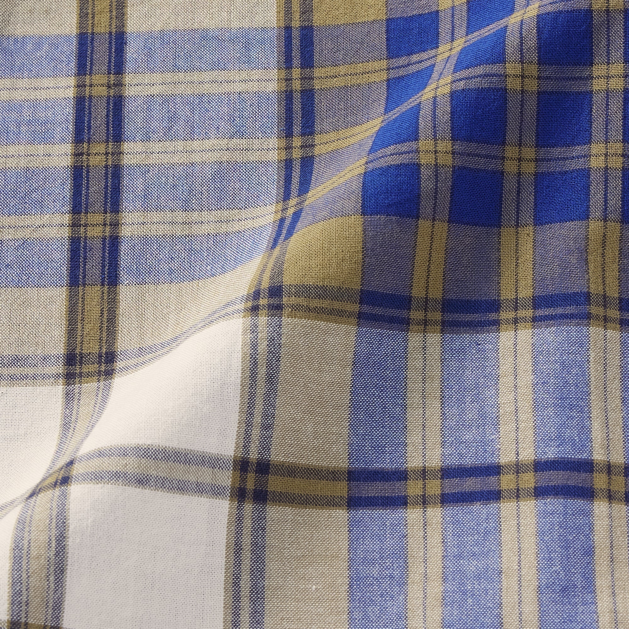Men's Madras Check Button Down Short Sleeve Shirt