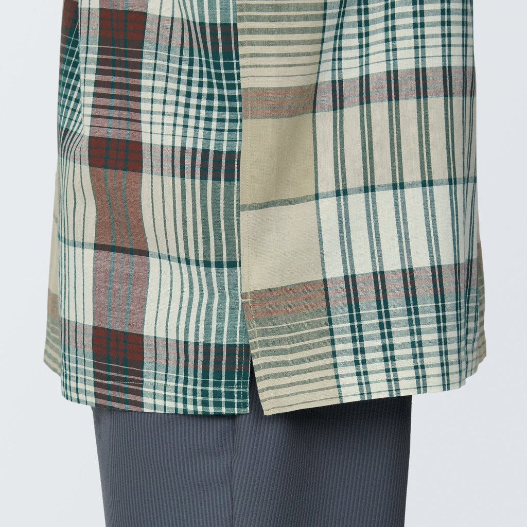 Men's Madras Check Open Collar Short Sleeve Shirt