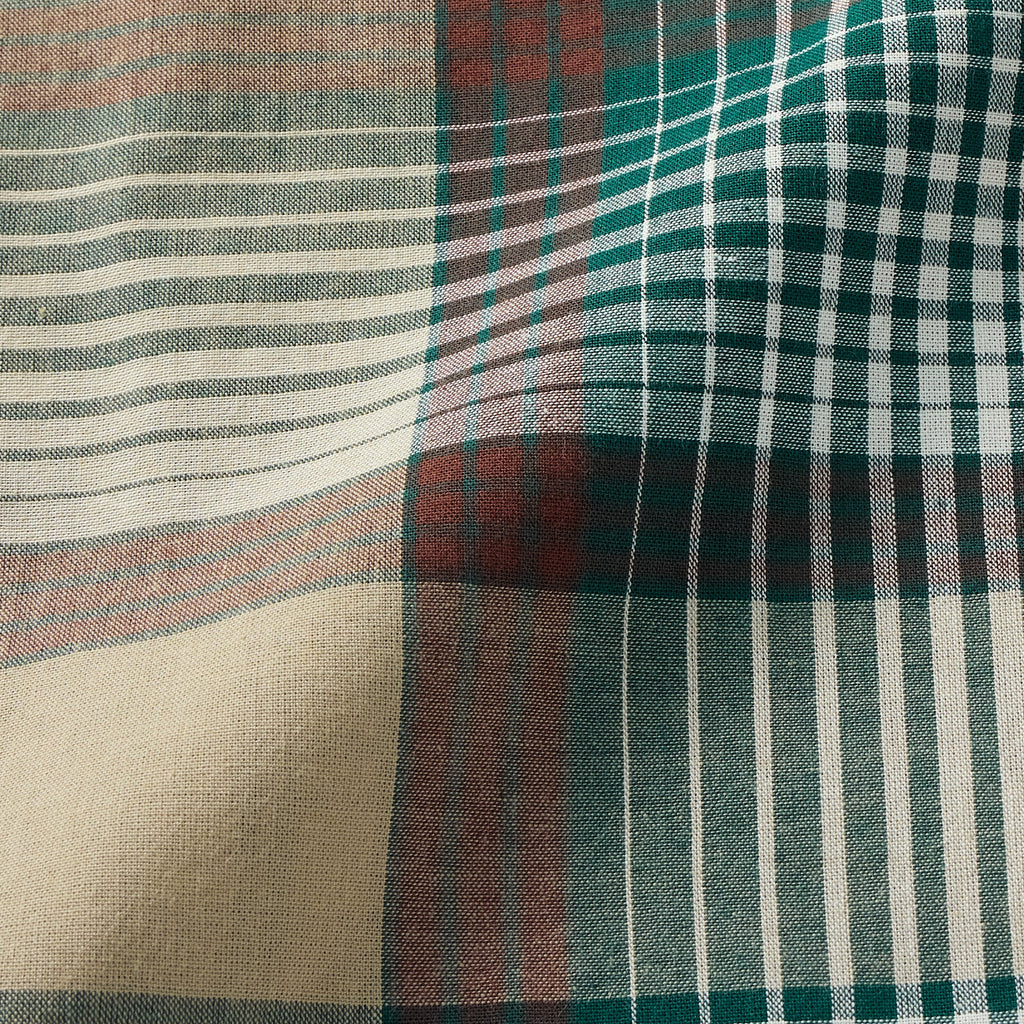 Men's Madras Check Open Collar Short Sleeve Shirt