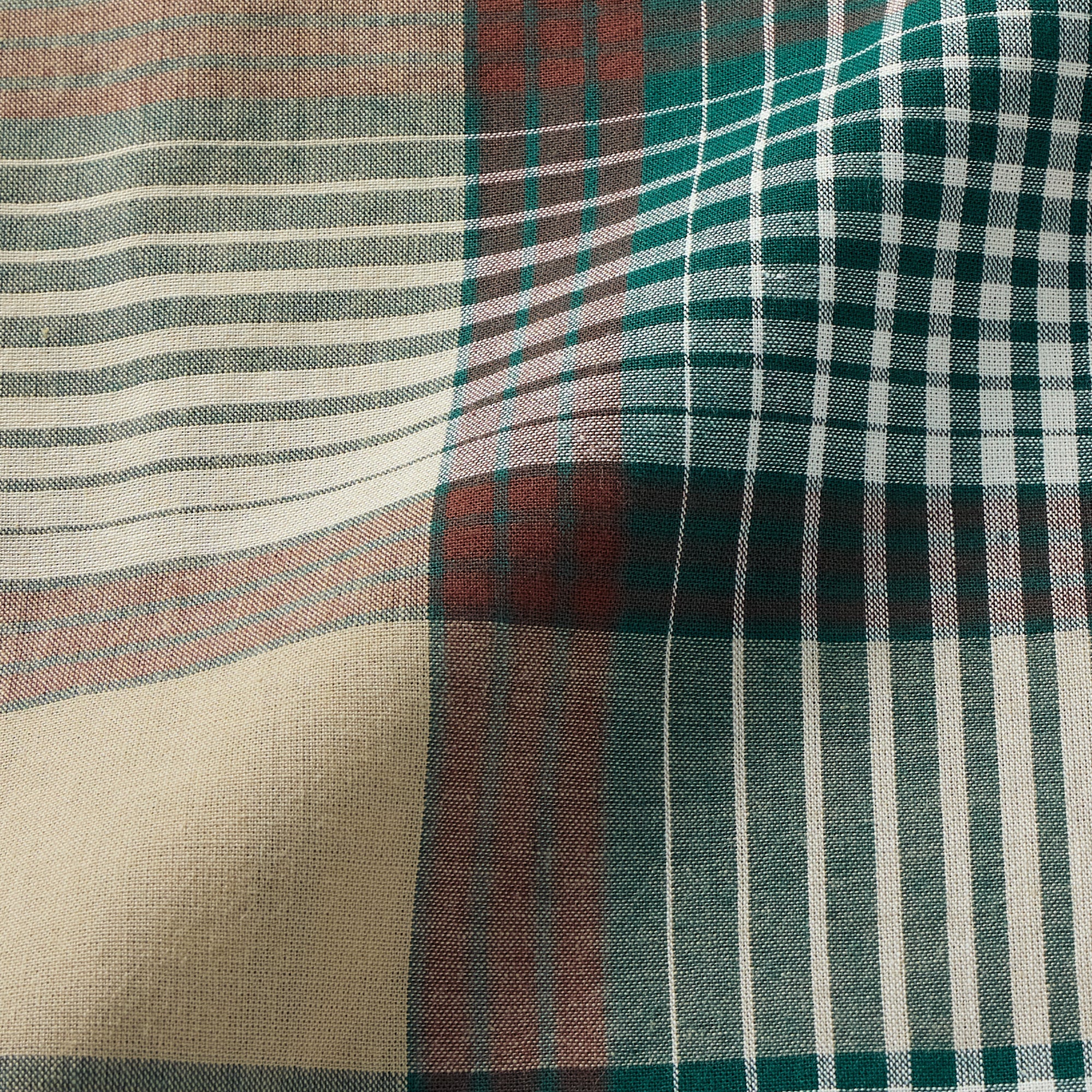 Men's Madras Check Open Collar Short Sleeve Shirt