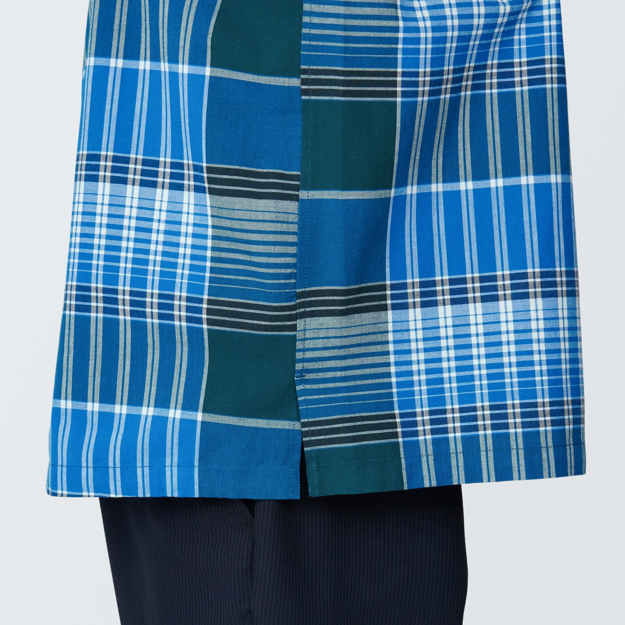 Men's Madras Check Open Collar Short Sleeve Shirt